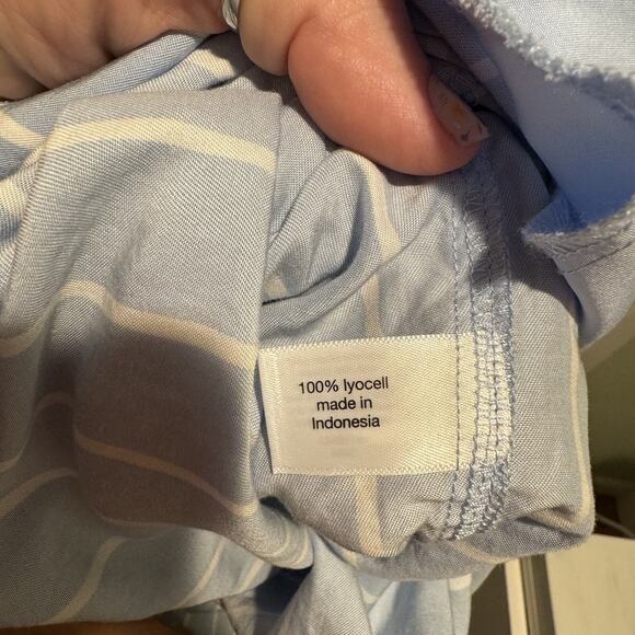 Lane Bryant Blue Striped Pull On Straight Leg Pants Size 18 Petite - Picture 7 of 7